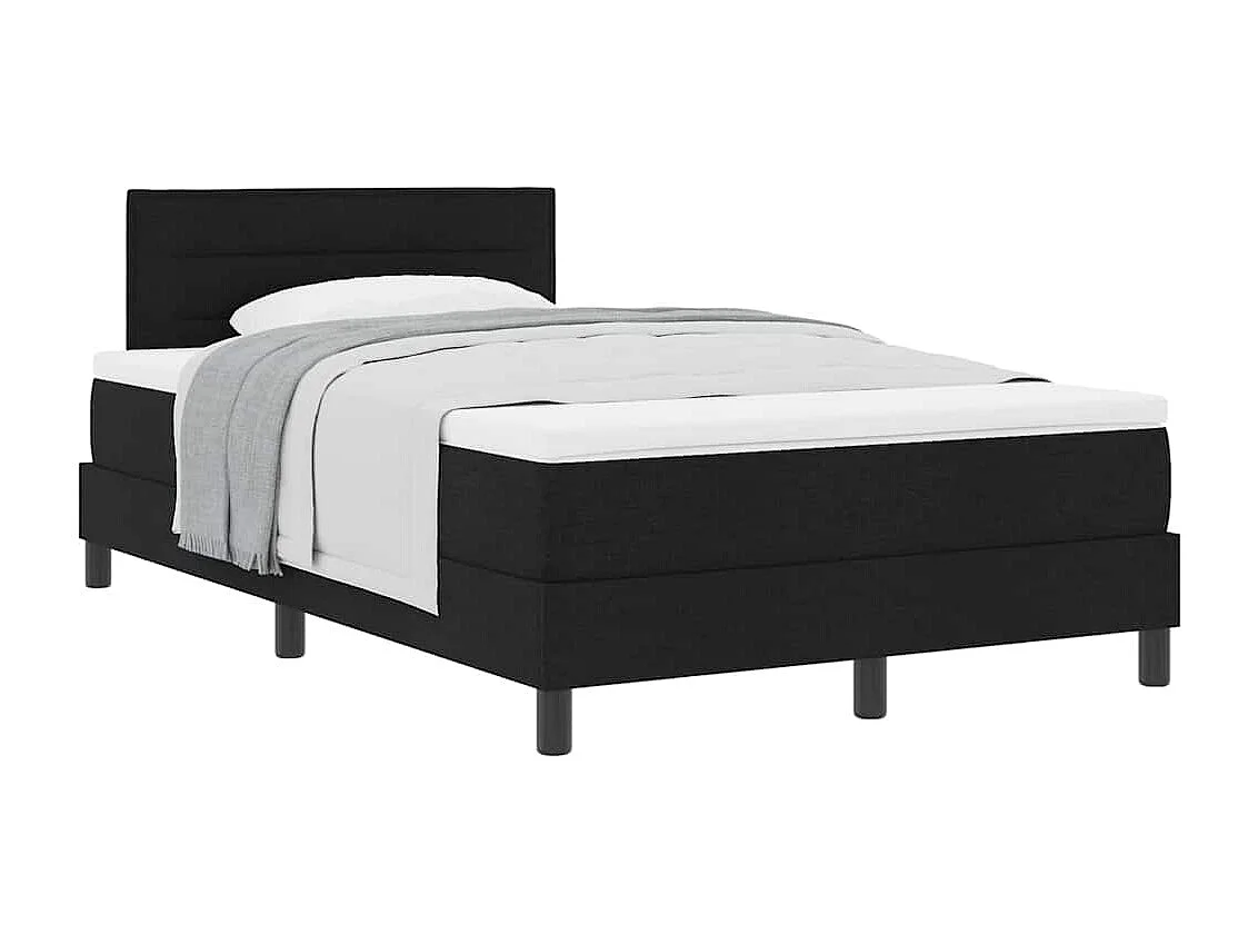 Cadre de lit avec matelas avec matelas Noir 120 x 200 cm tissu