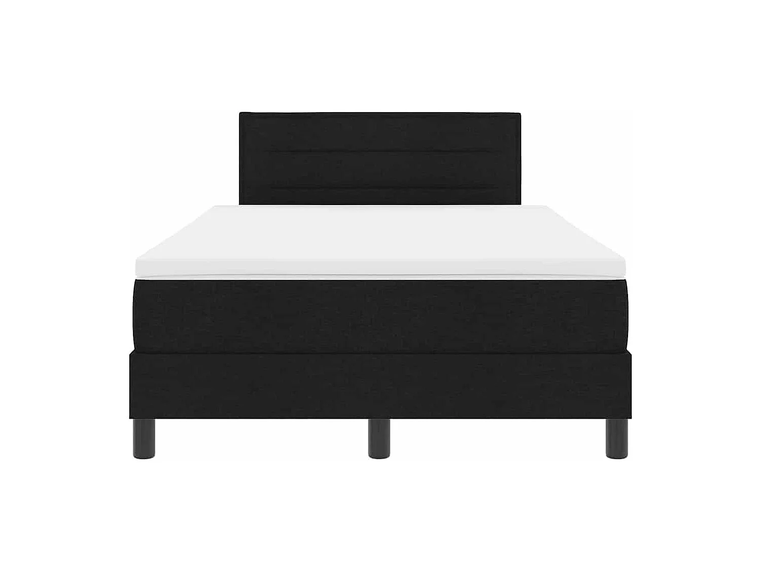 Cadre de lit avec matelas avec matelas Noir 120 x 200 cm tissu