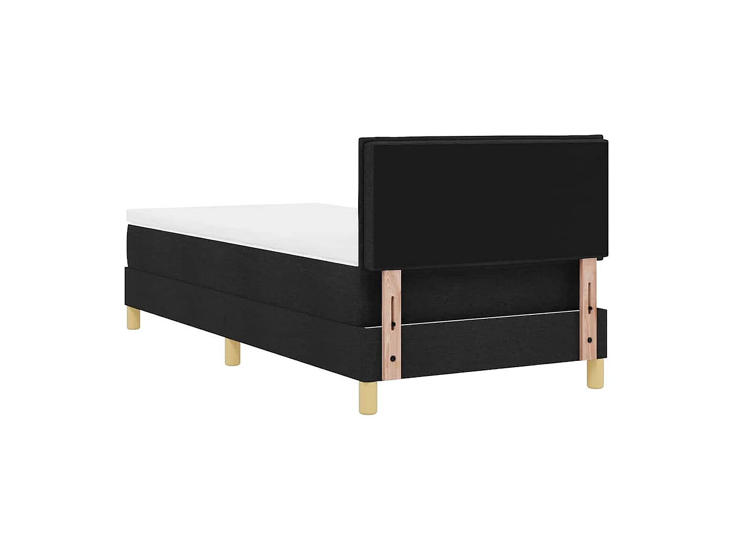 Cadre de lit avec matelas avec matelas Noir 90 x 190 cm tissu
