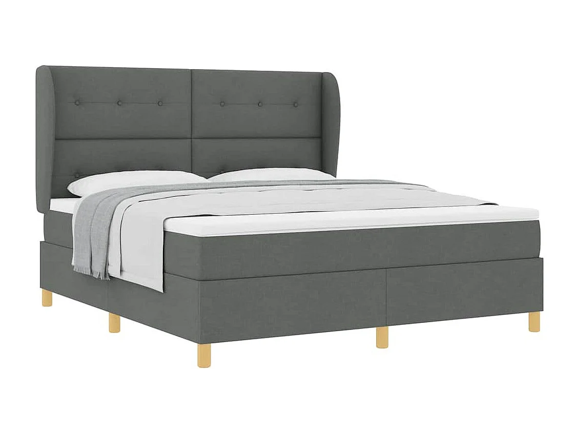 Cadre de lit avec matelas gris foncé 90x190 cm Gris foncé