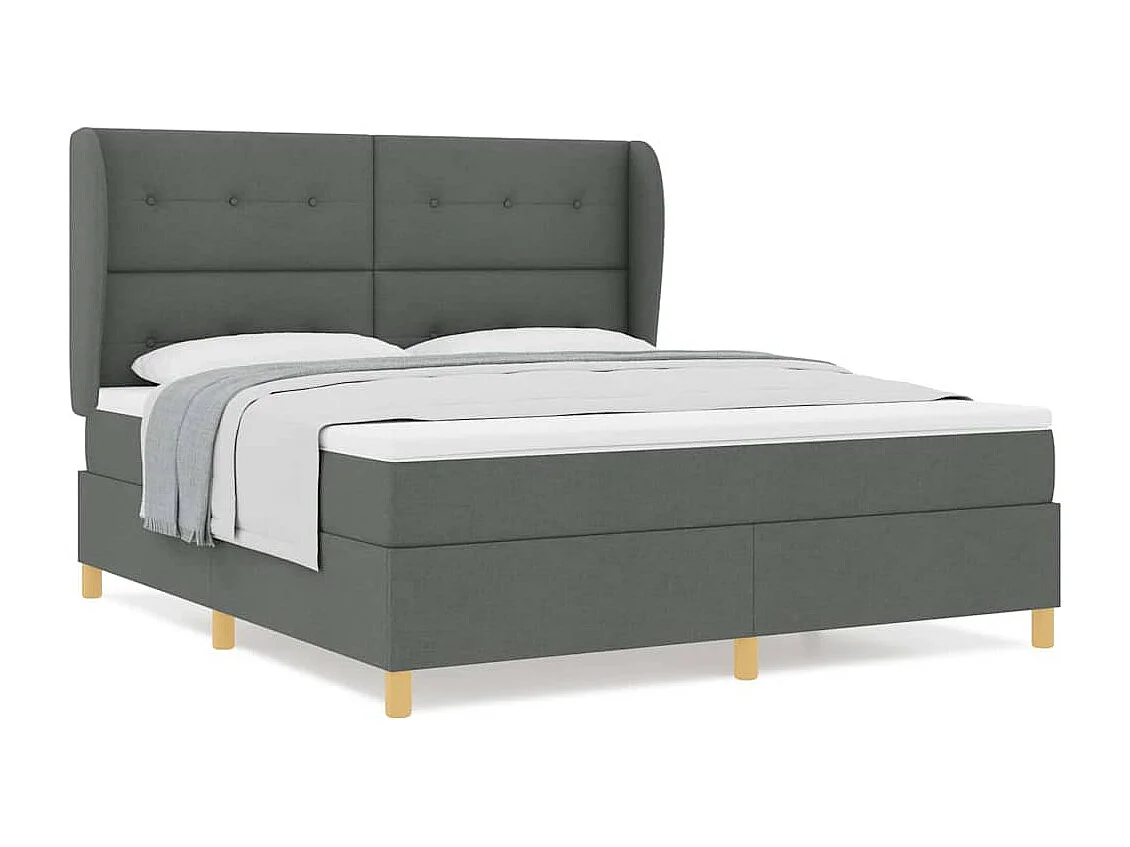 Cadre de lit avec matelas gris foncé 90x190 cm Gris foncé