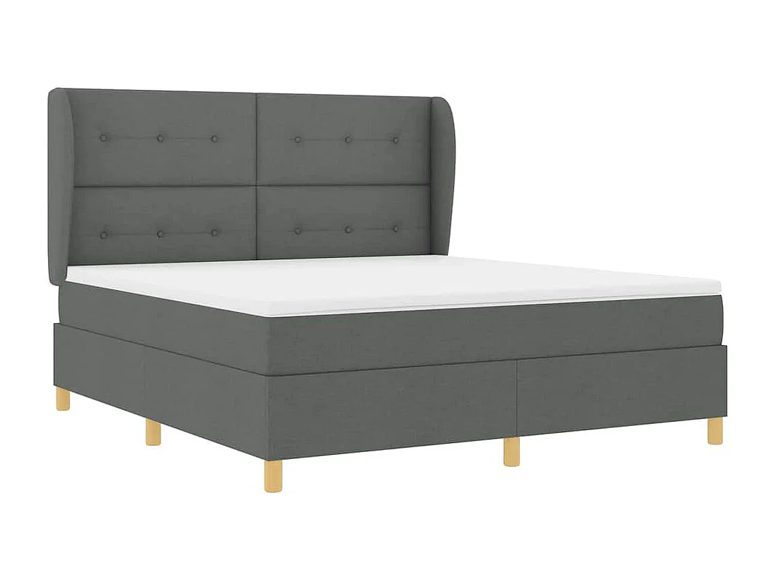 Cadre de lit avec matelas gris foncé 90x190 cm Gris foncé