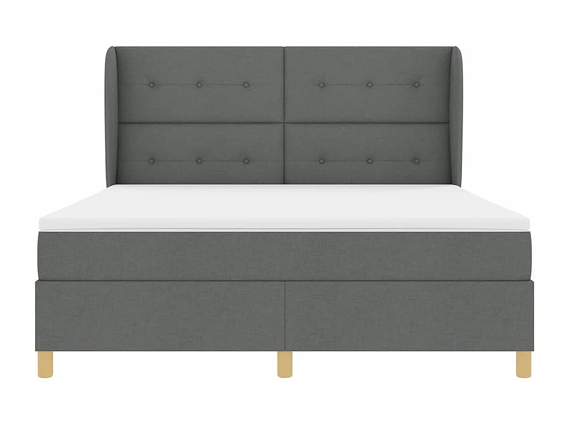 Cadre de lit avec matelas gris foncé 90x190 cm Gris foncé