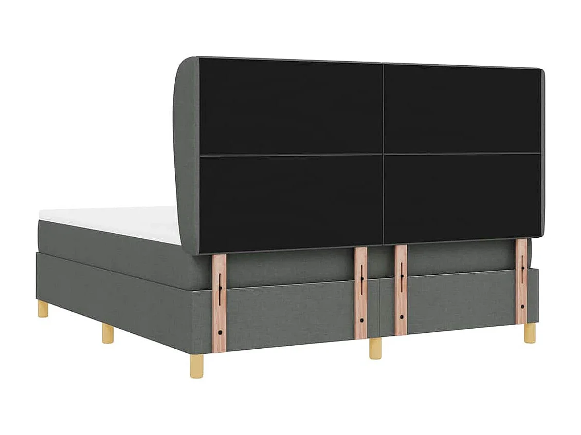 Cadre de lit avec matelas gris foncé 90x190 cm Gris foncé