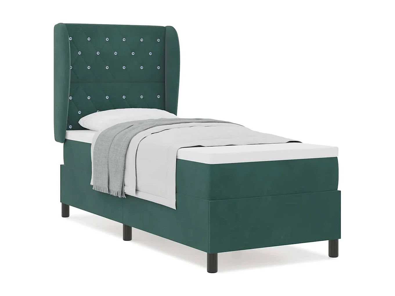 Boxspring bed met matras Donkergroen 80 x 200 cm Fluweel