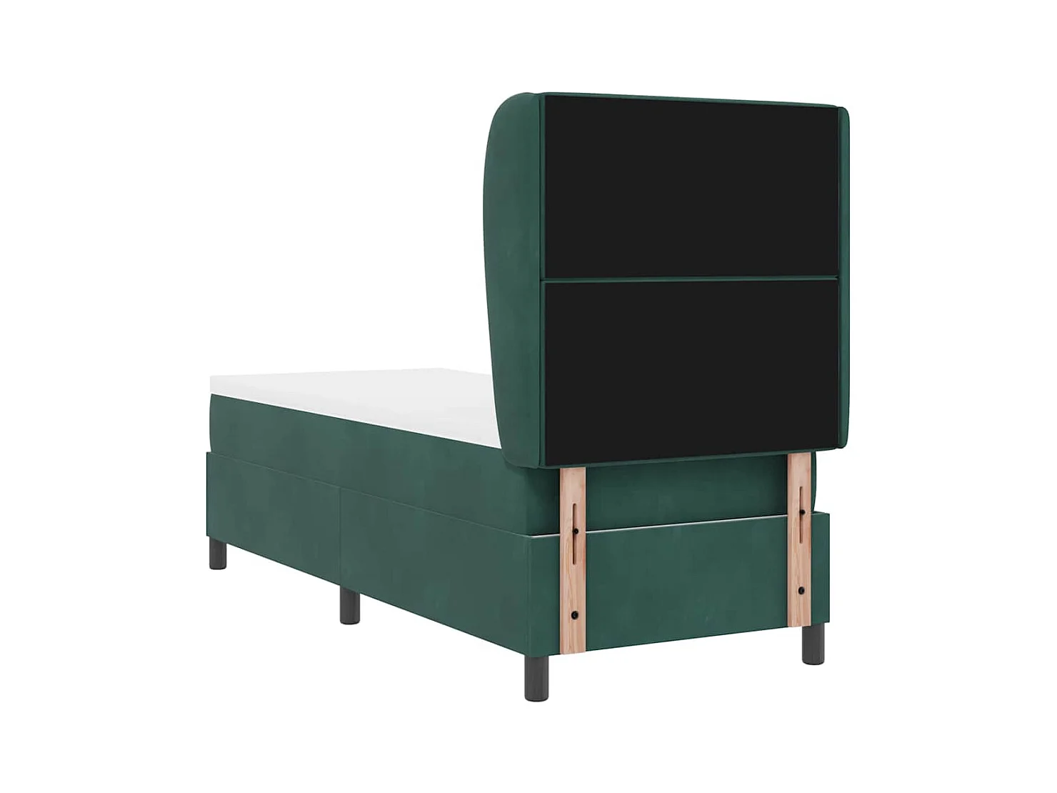 Cadre de lit avec matelas Vert foncé 80 x 200 cm Velours