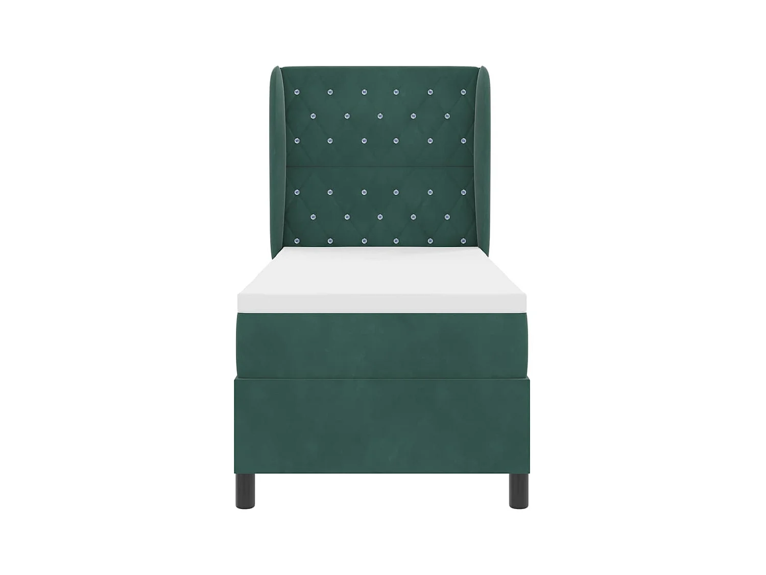 Cadre de lit avec matelas Vert foncé 80 x 200 cm Velours