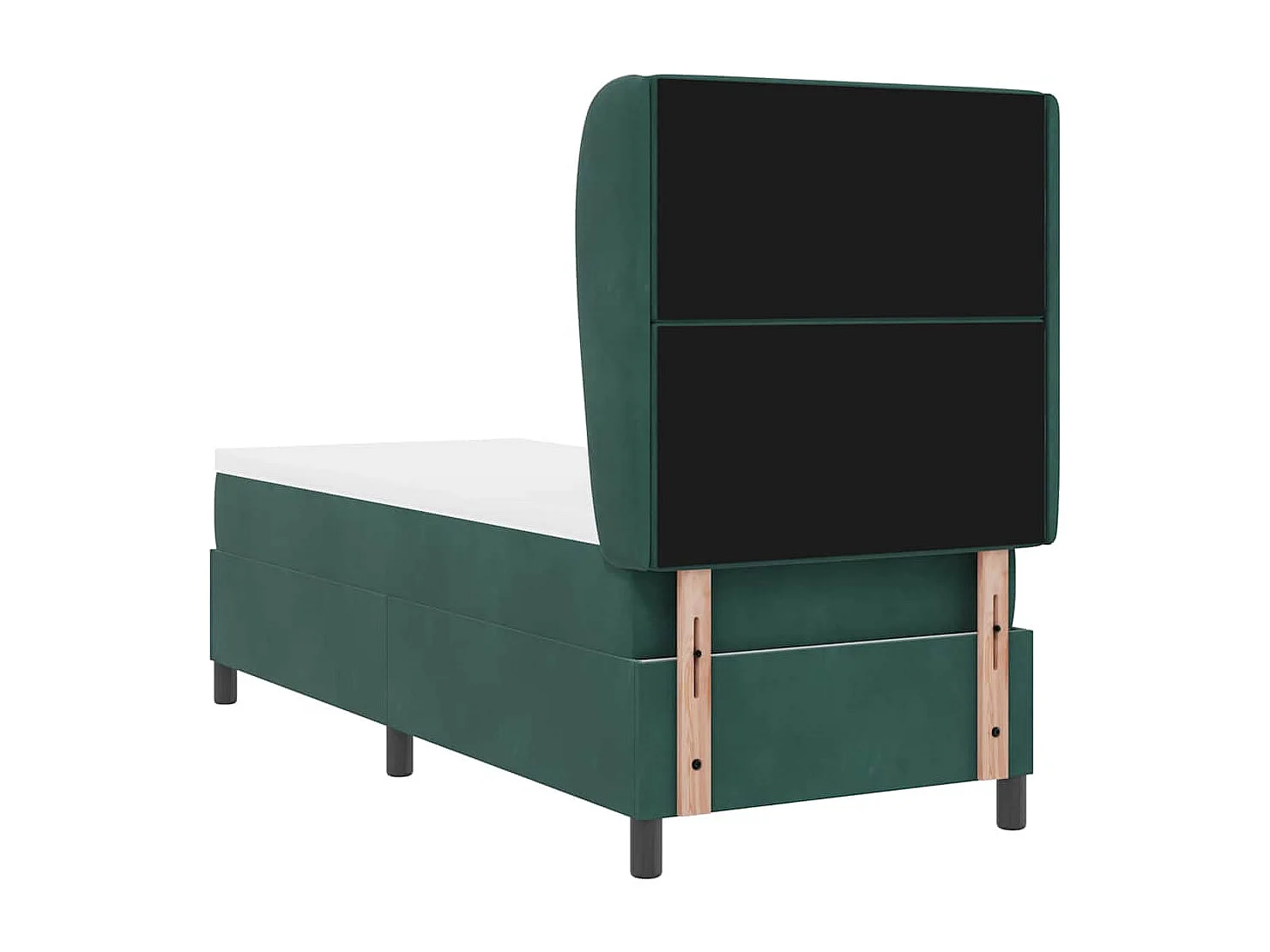 Cadre de lit avec matelas Vert foncé 80 x 200 cm Velours