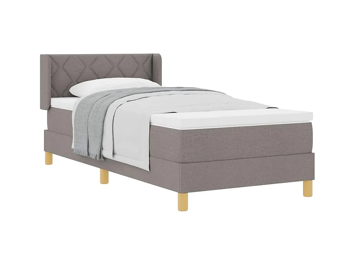 Boxspringbed met matras met hoofdeinde Taupe 90 x 190 cm Stof