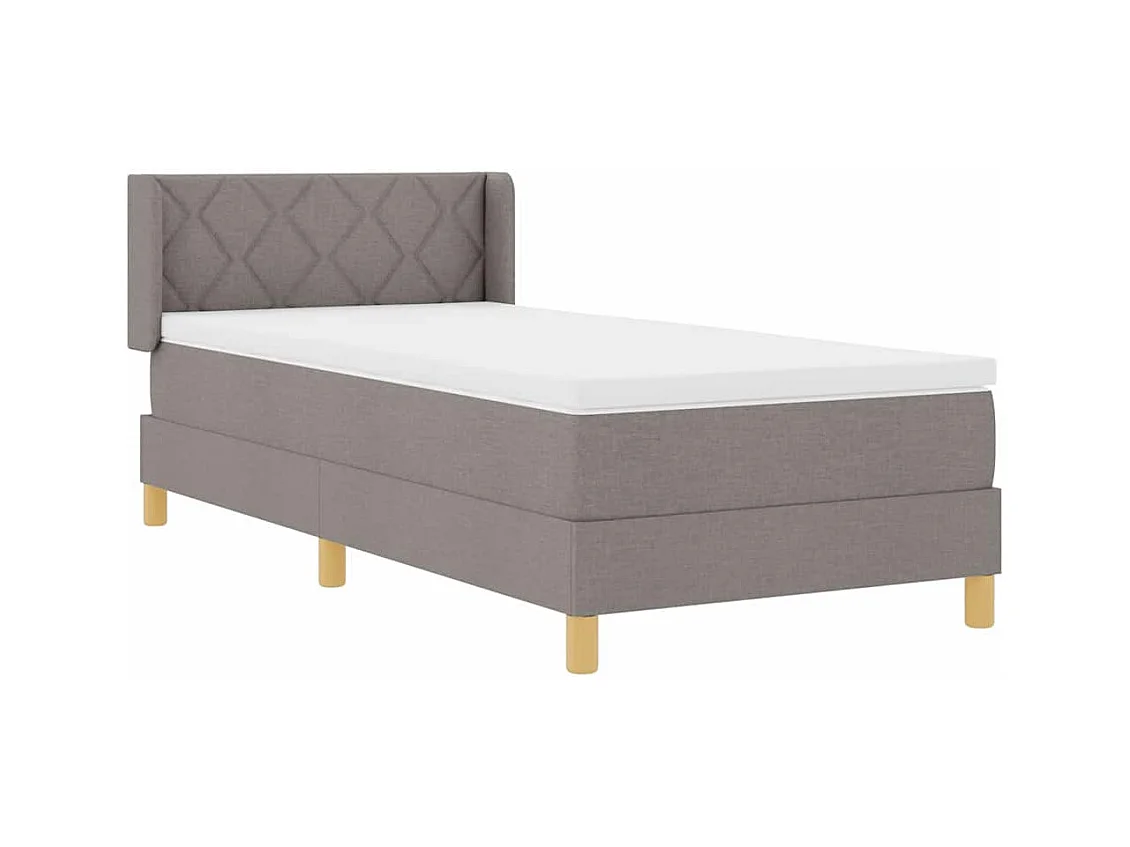 Boxspringbed met matras met hoofdeinde Taupe 90 x 190 cm Stof