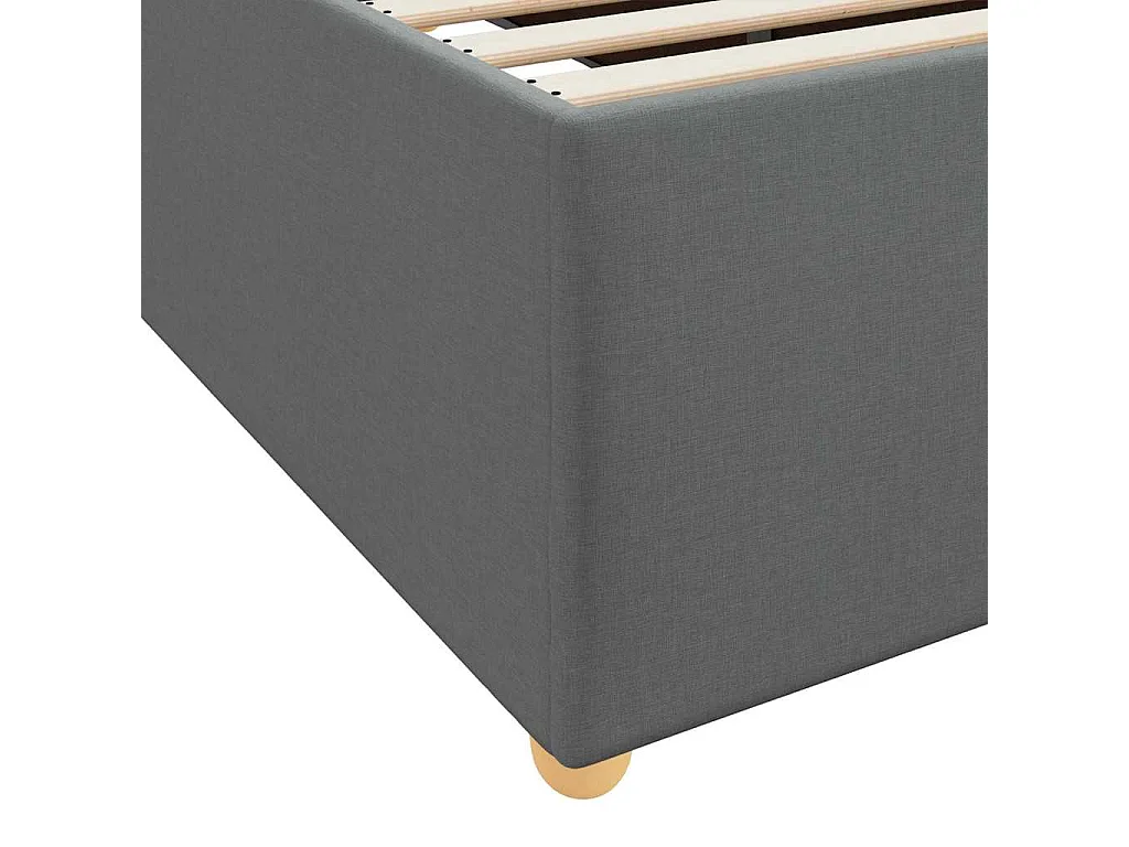 Cadre de lit avec matelas Gris foncé 140 x 200 cm tissu