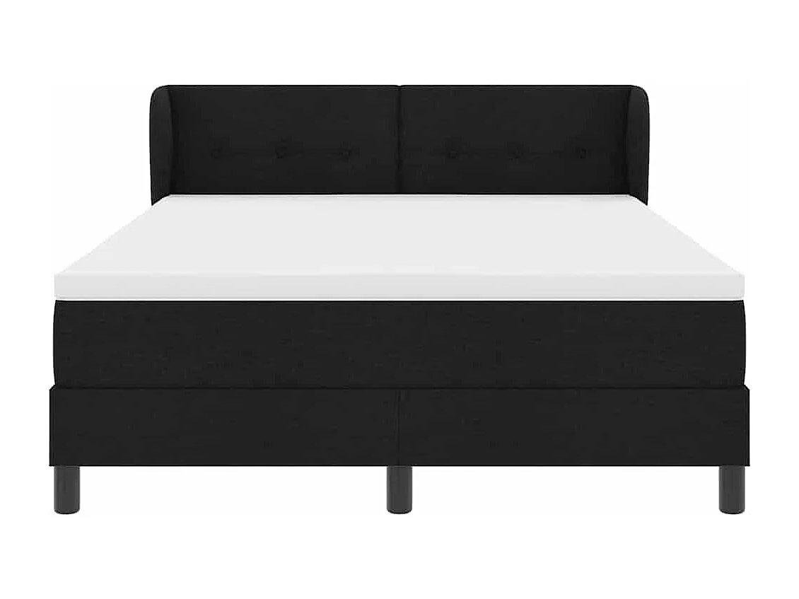 Cadre de lit avec matelas avec matelas Noir 140 x 190 cm tissu