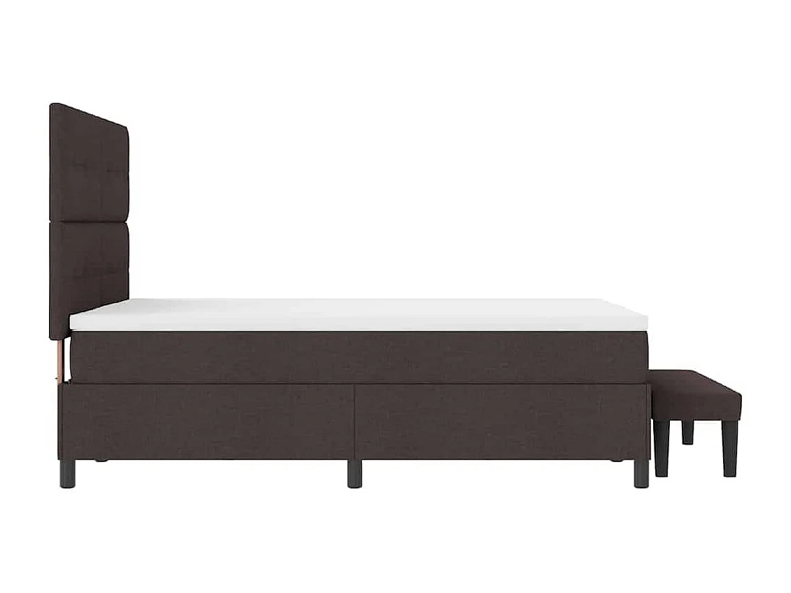 Cadre de lit avec matelas Marron foncé 140 x 200 cm tissu