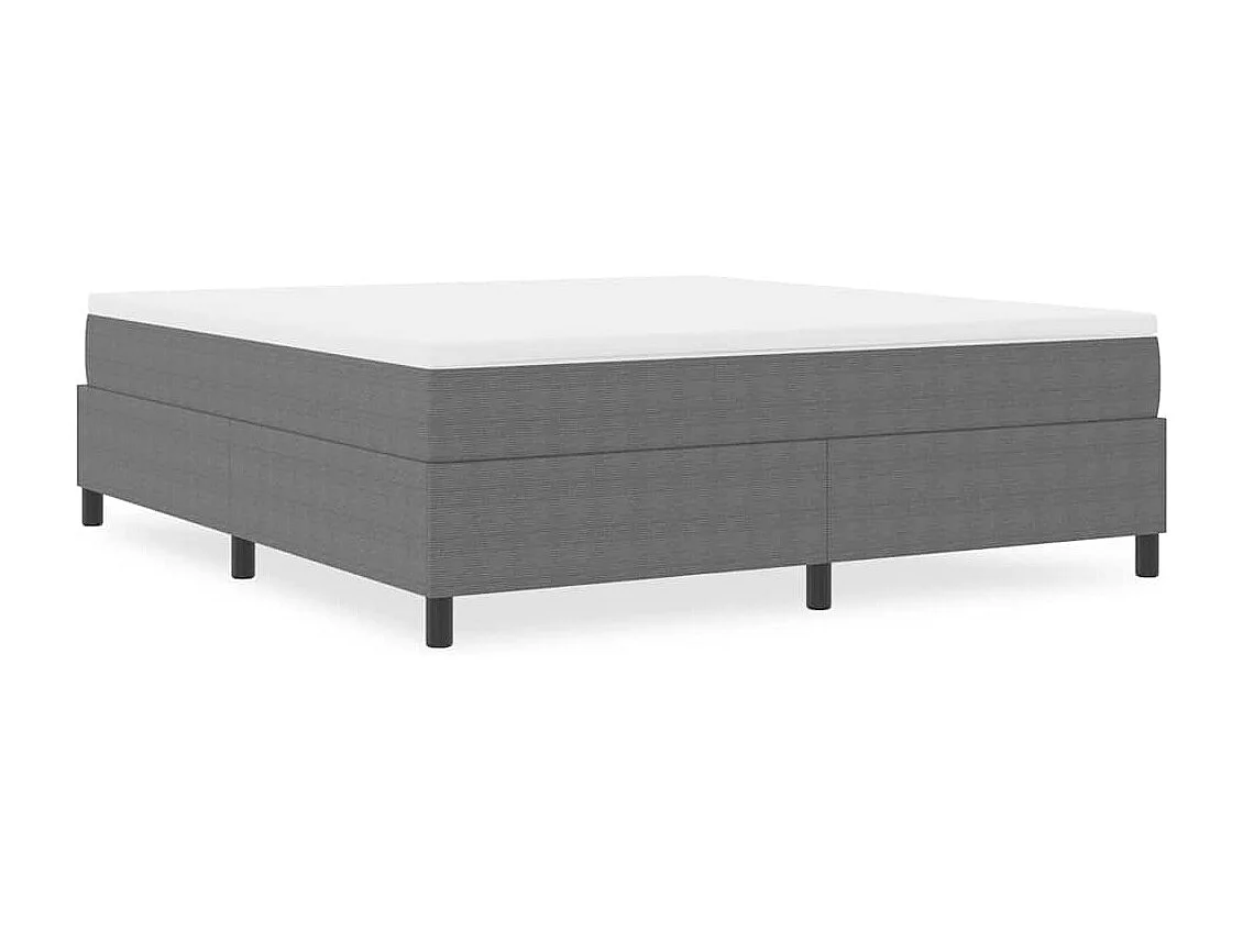 Cama tipo Box Spring Gris claro 180 x 200 cm Telas de pana