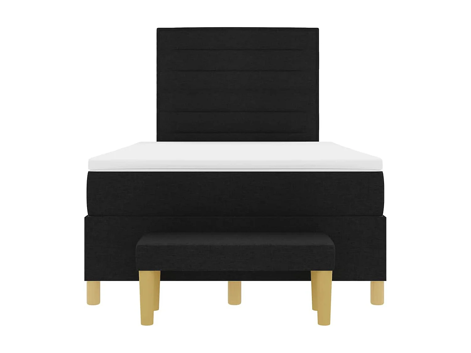 Cadre de lit avec matelas Noir 120 x 190 cm tissu