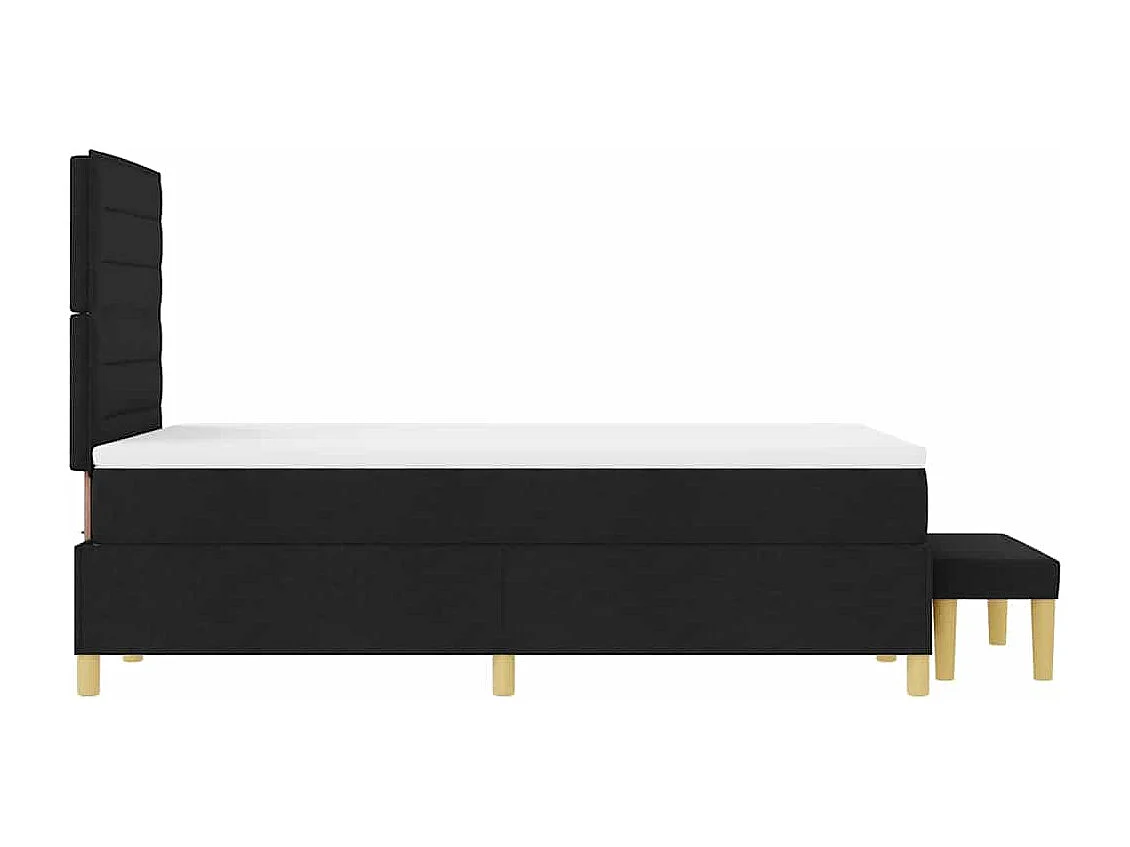 Cadre de lit avec matelas Noir 120 x 190 cm tissu