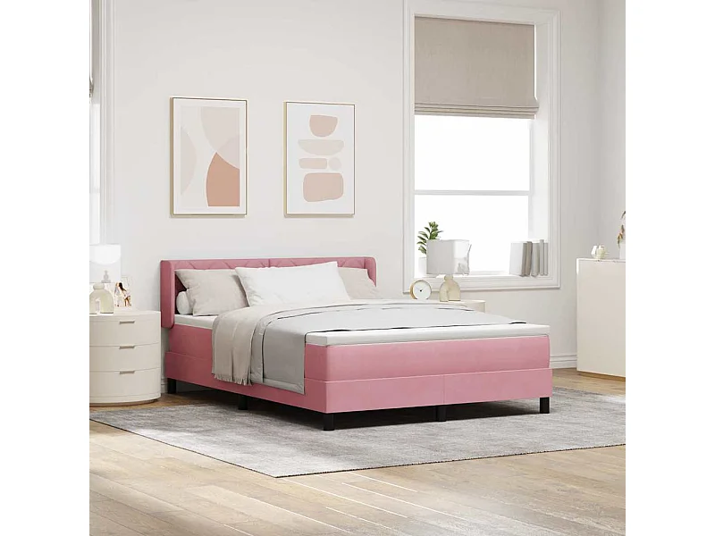 Boxspringbed met Matras Zwart 100x200 cm Fluweel Roze