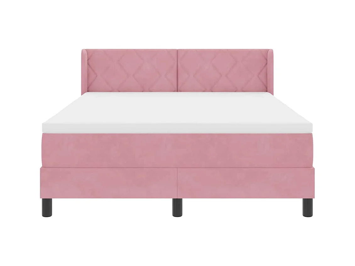 Cadre de lit avec matelas noir 100x200 cm en velours Rose