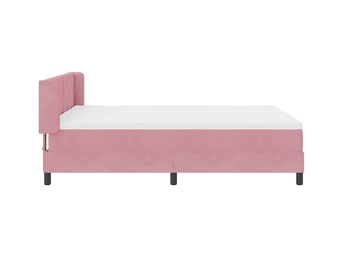 Cadre de lit avec matelas noir 100x200 cm en velours Rose