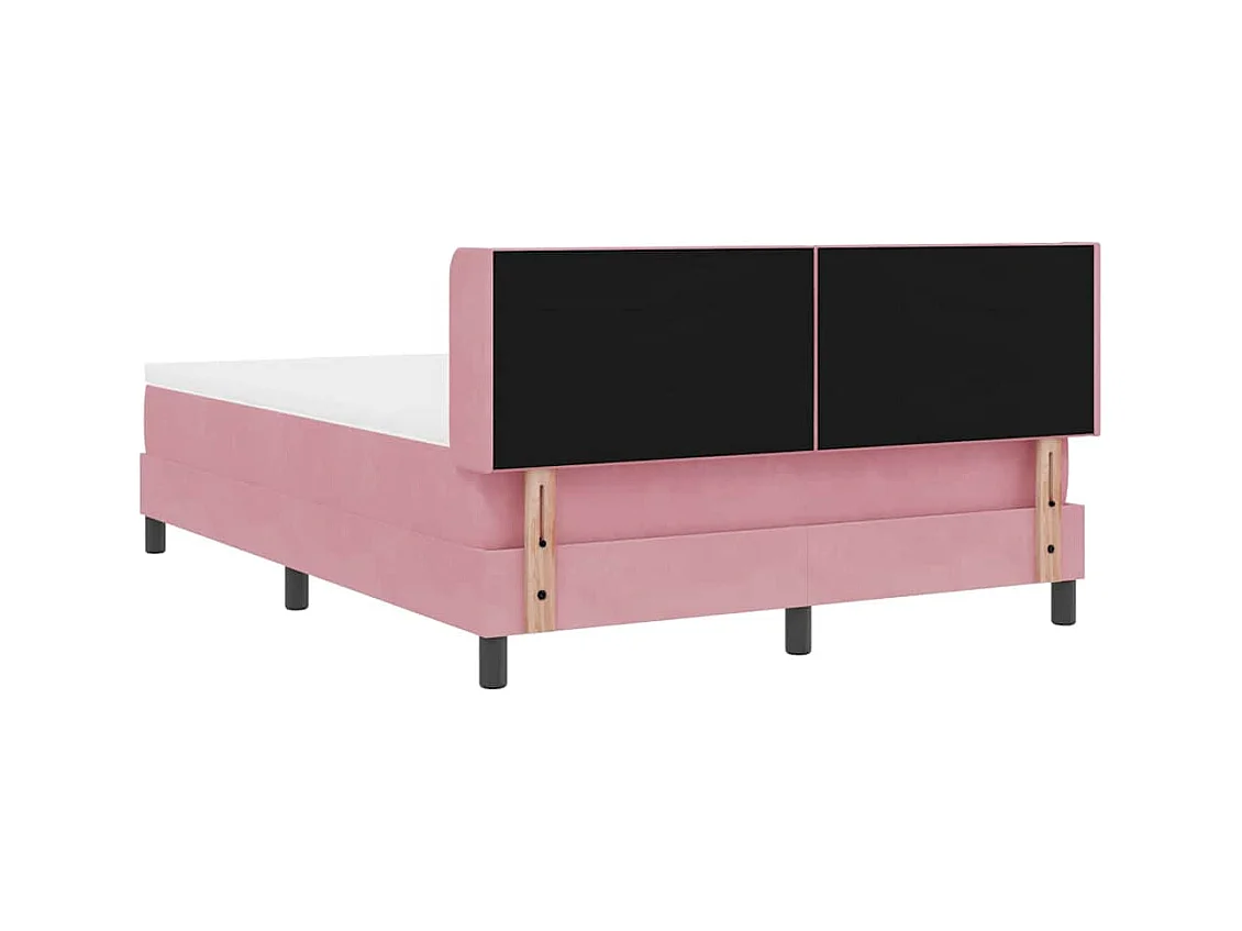 Cadre de lit avec matelas noir 100x200 cm en velours Rose