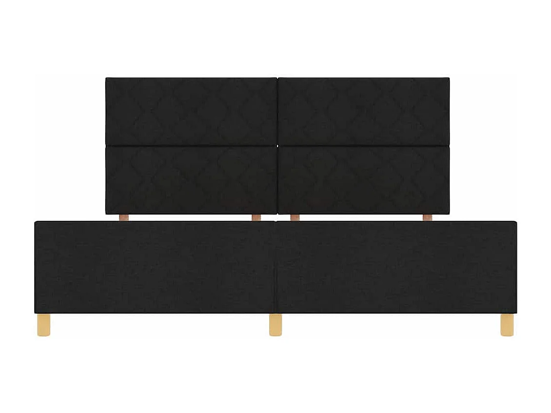 Estructura de cama con cabecera Negro 200 x 200 cm tela