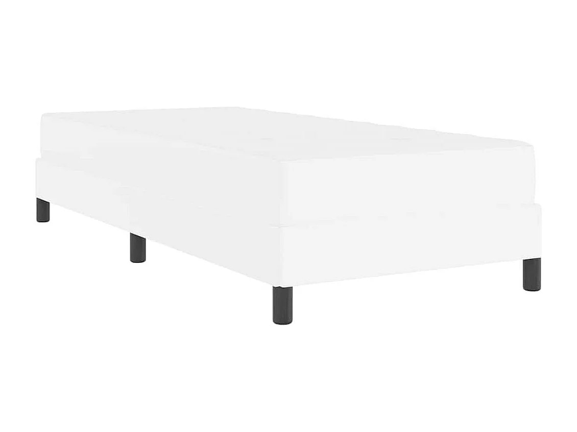 Cadre de lit avec matelas Blanc pur 100 x 200 cm Faux cuir