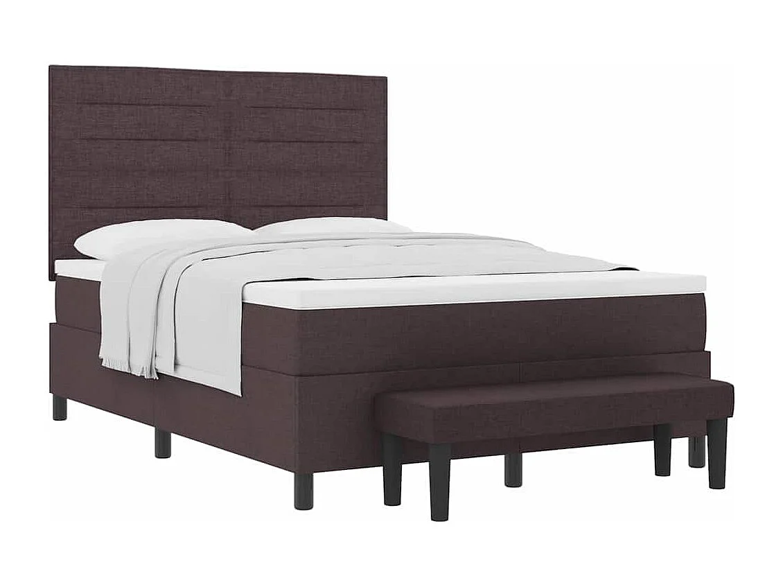 Cama tipo Box Spring Marrón oscuro 140 x 200 cm tela