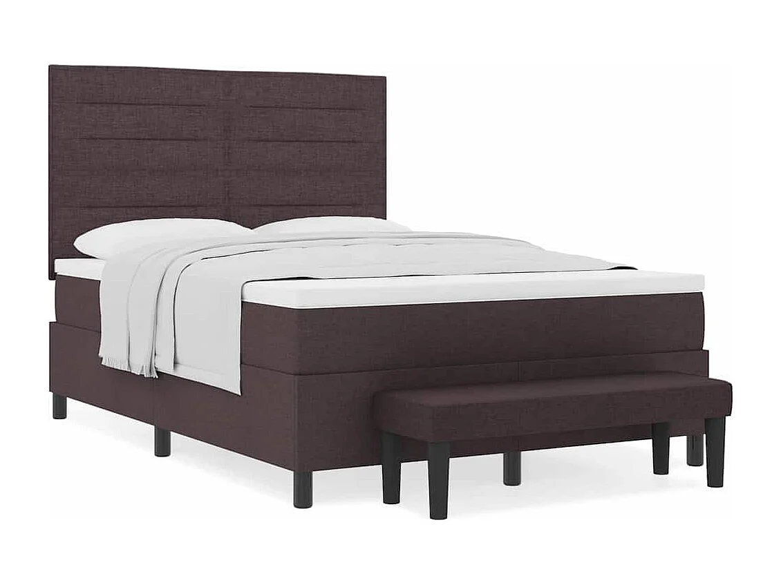 Cama tipo Box Spring Marrón oscuro 140 x 200 cm tela