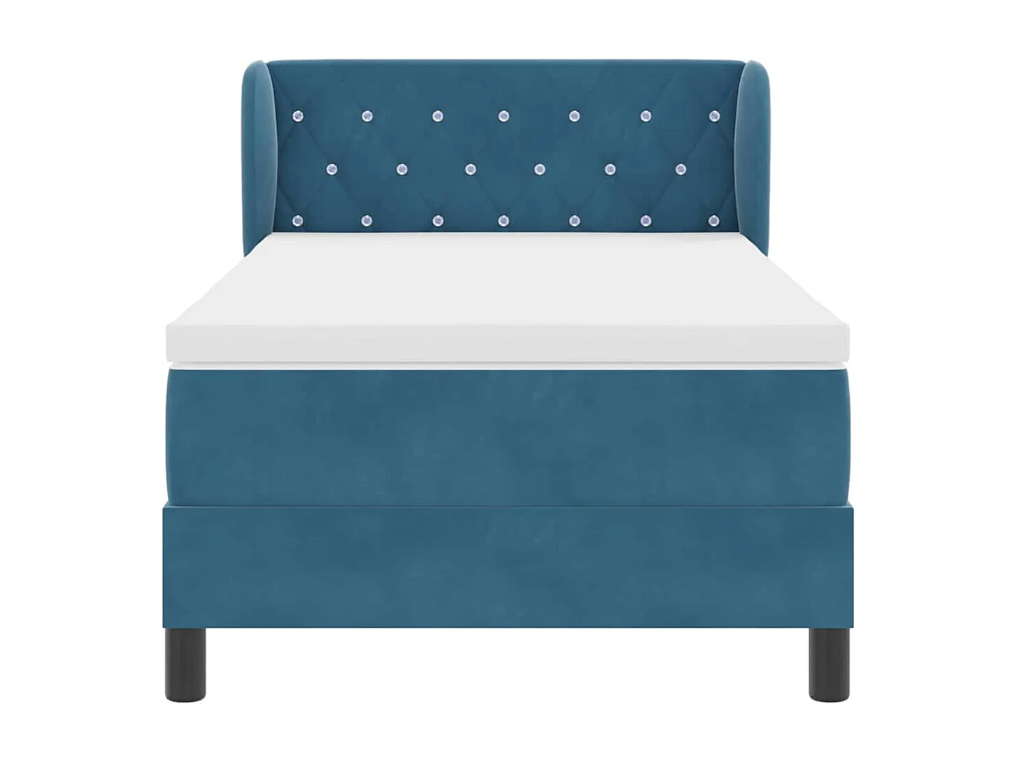 Cadre de lit avec matelas gris foncé 80x200 cm en velours