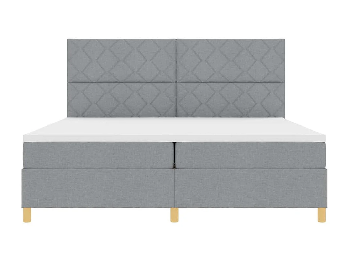 Cadre de lit avec tête de lit Gris clair 200 x 200 cm tissu