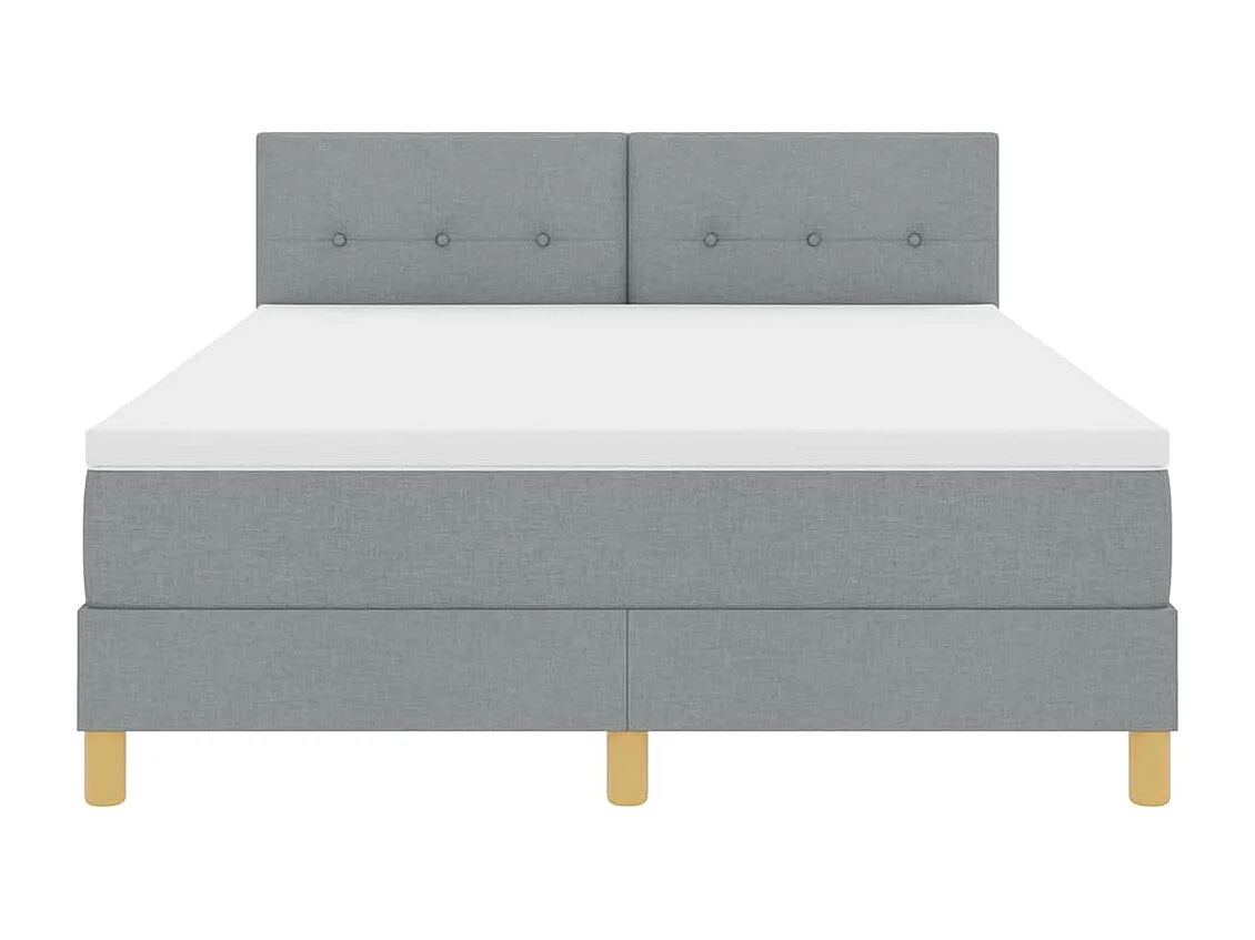 Cadre de lit avec matelas Gris clair 140 x 190 cm tissu