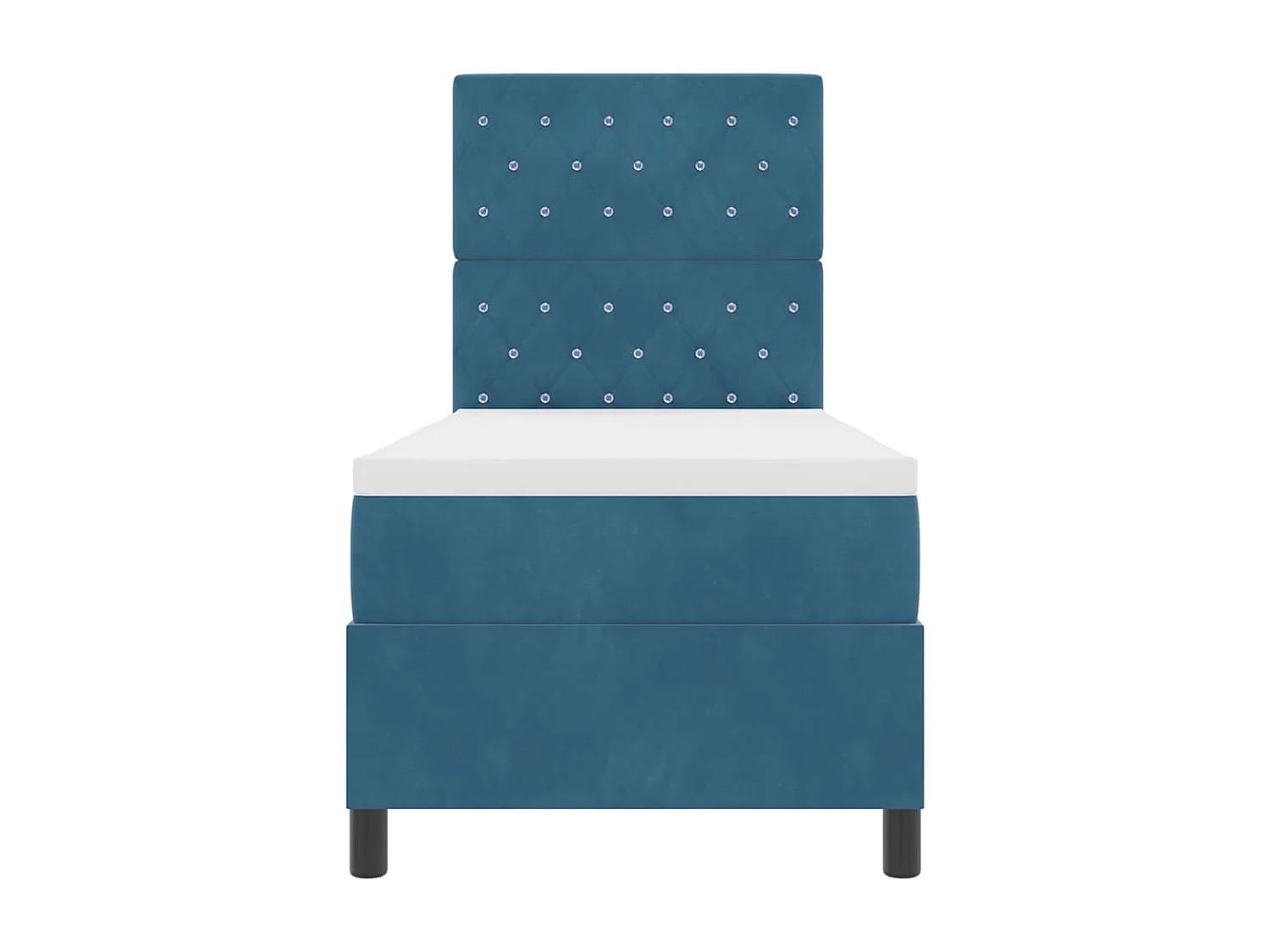 Cama Box com colchão Azul escuro 80 x 200 cm Veludo