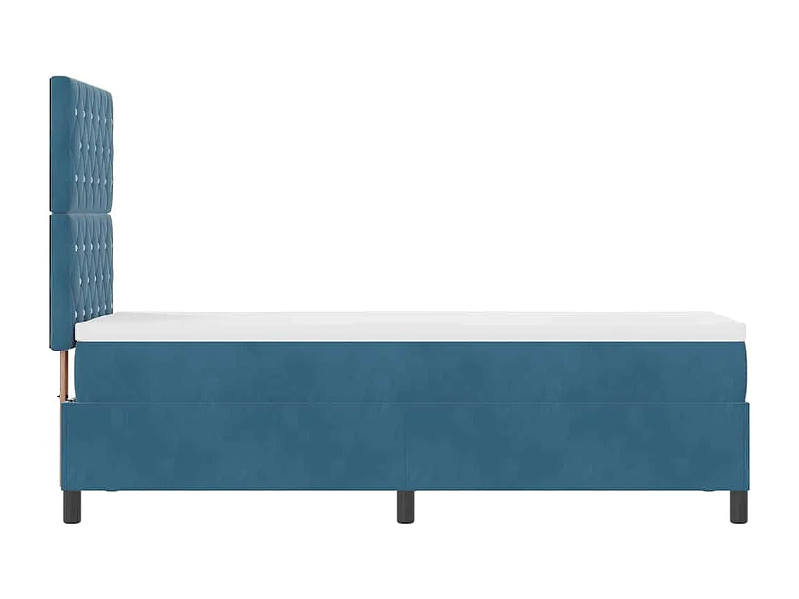 Cama Box com colchão Azul escuro 80 x 200 cm Veludo