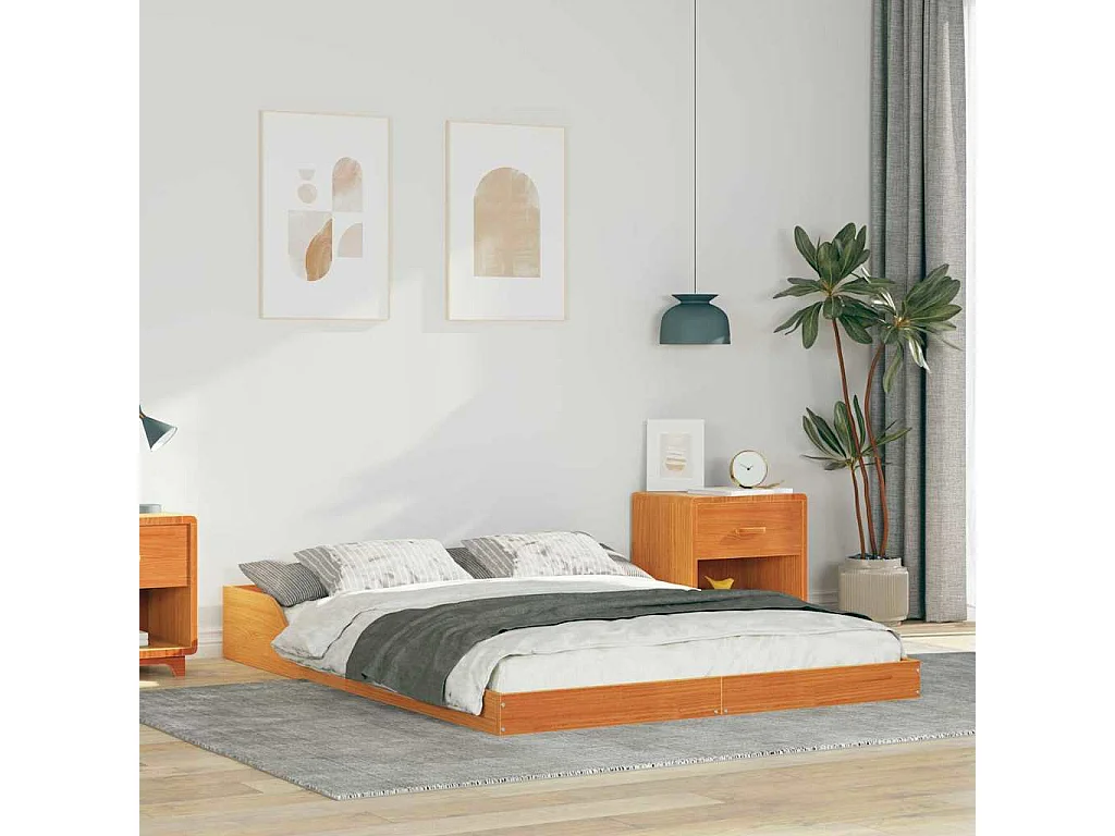 Estrutura da Cama Castanho-mel 140 x 190 cm