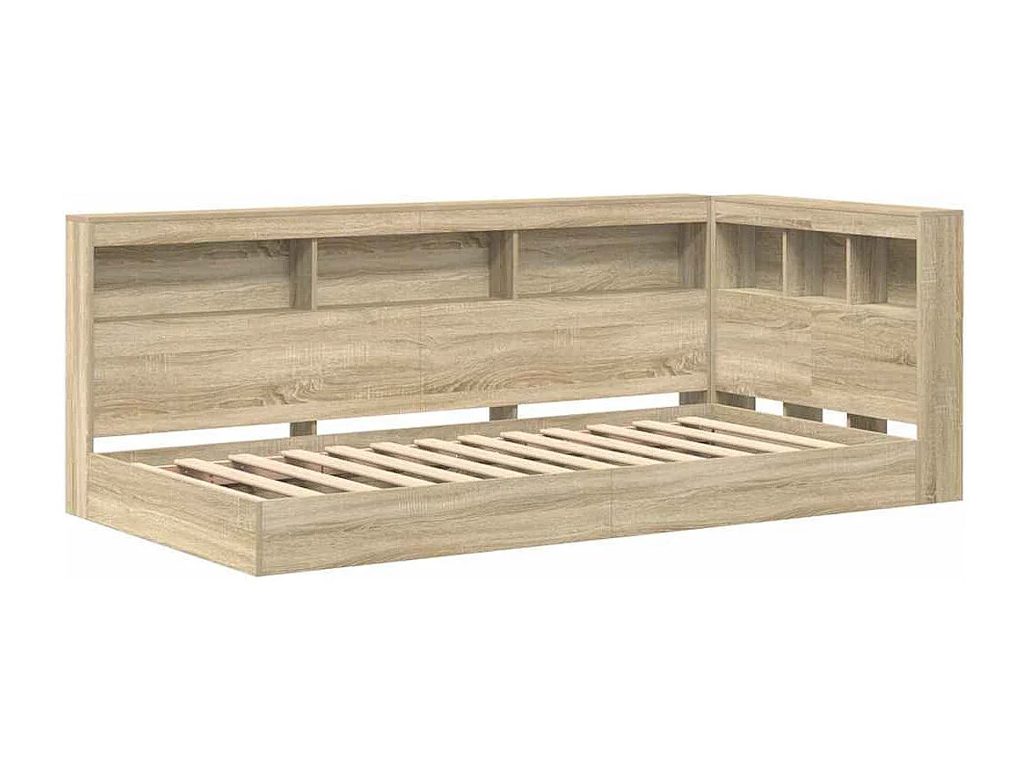 Cama con Estantería con cabecera Roble Sonoma 75 x 190 cm