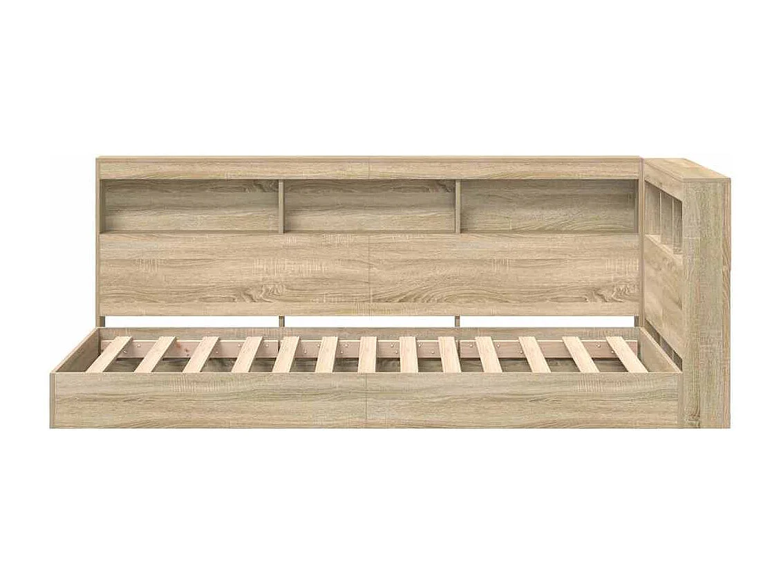 Cama con Estantería con cabecera Roble Sonoma 75 x 190 cm