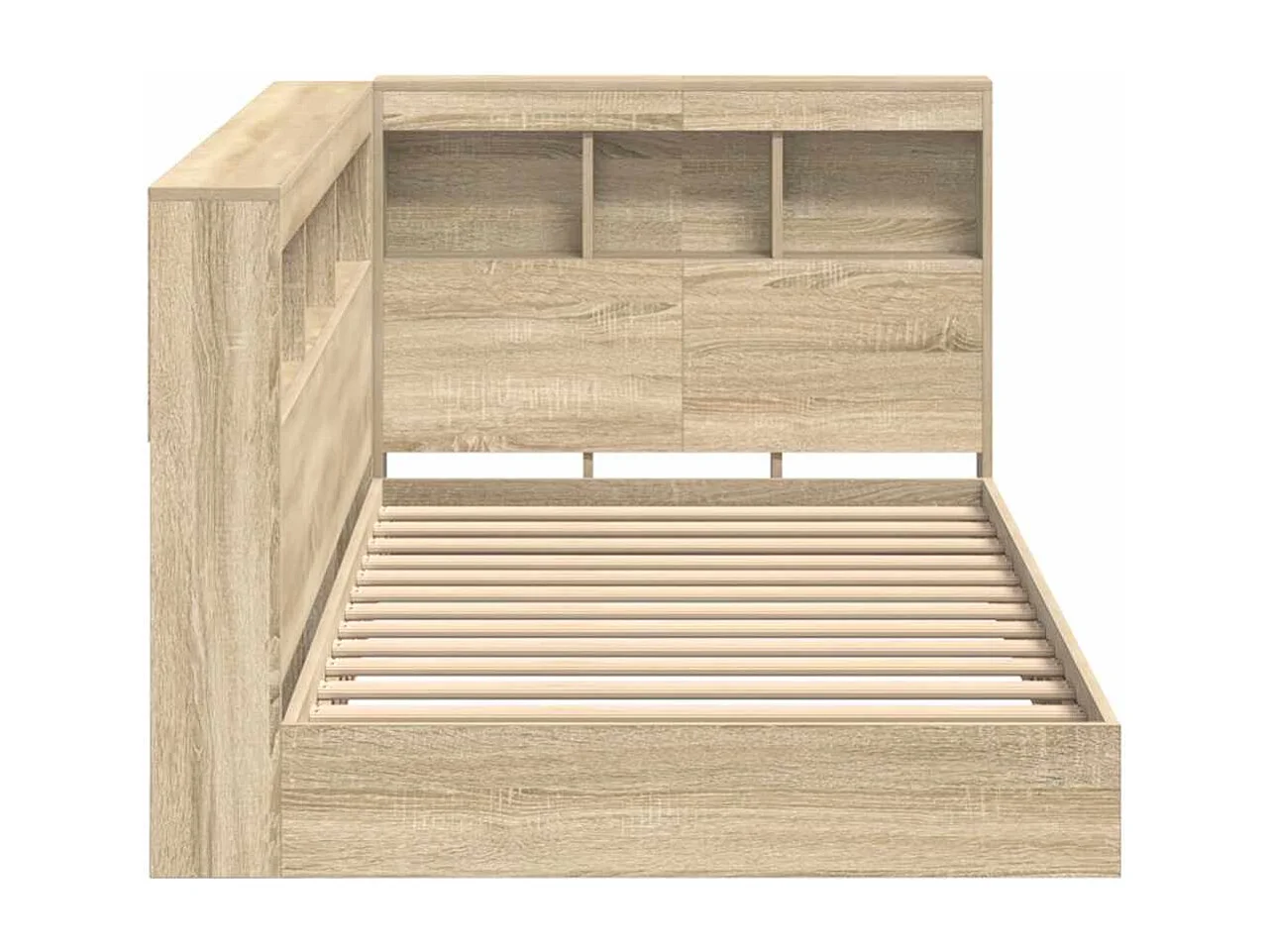 Cama con Estantería con cabecera Roble Sonoma 75 x 190 cm