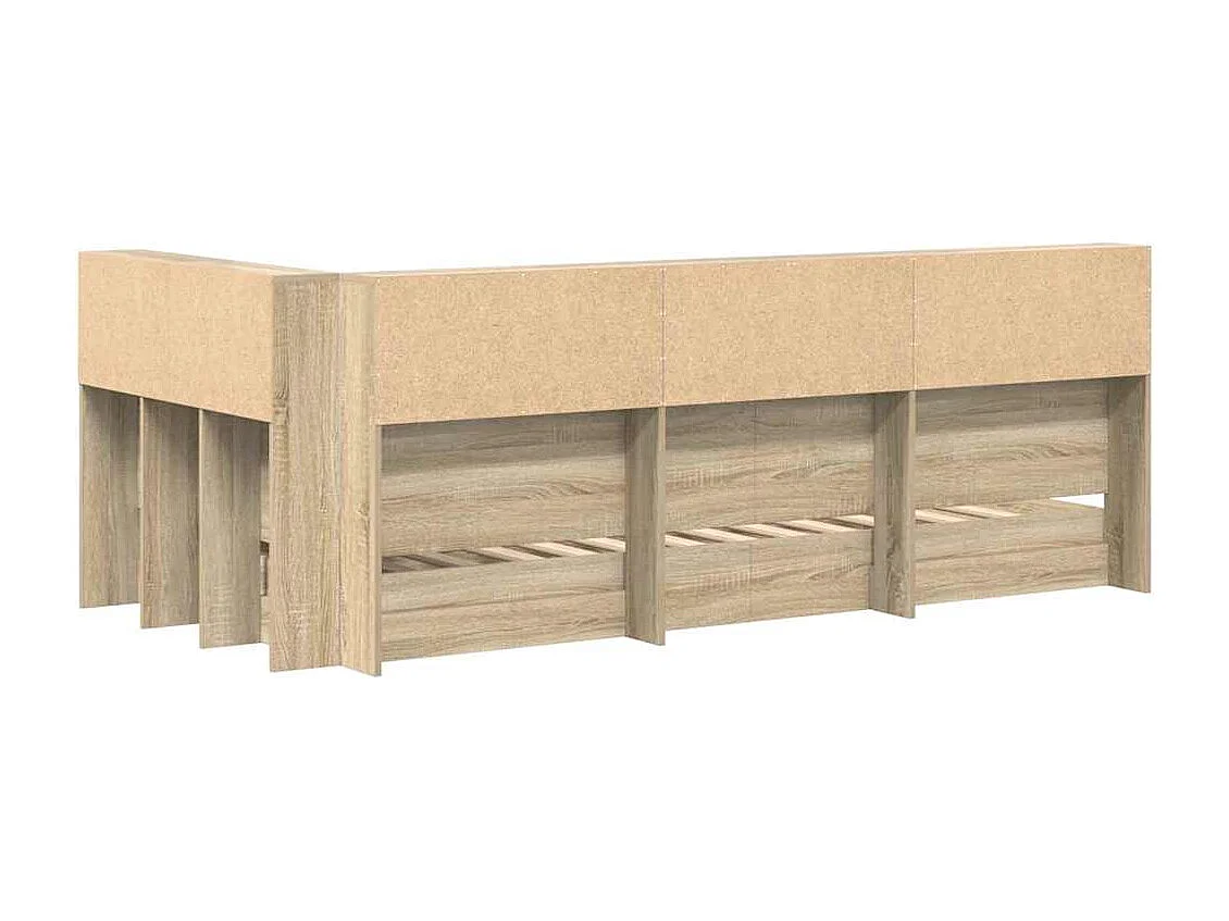 Cama con Estantería con cabecera Roble Sonoma 75 x 190 cm