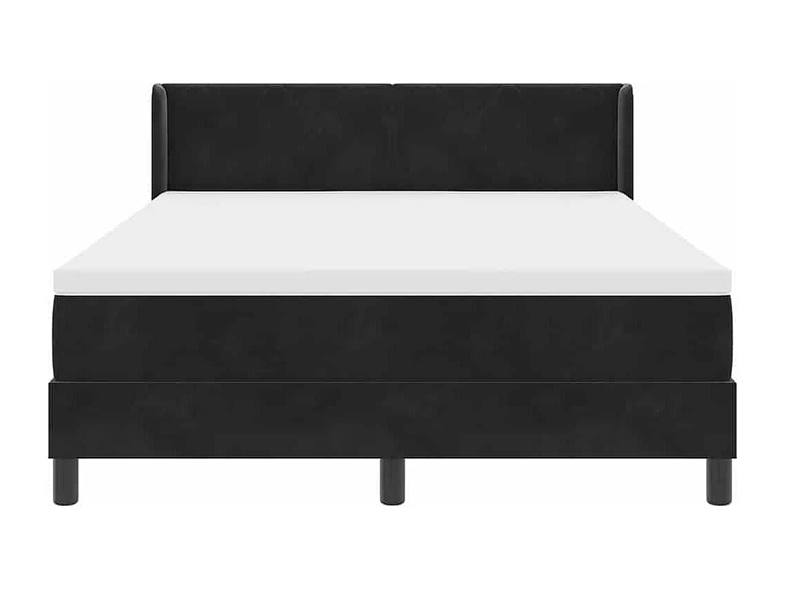 Cadre de lit avec matelas noir 100x200 cm en velours Noir