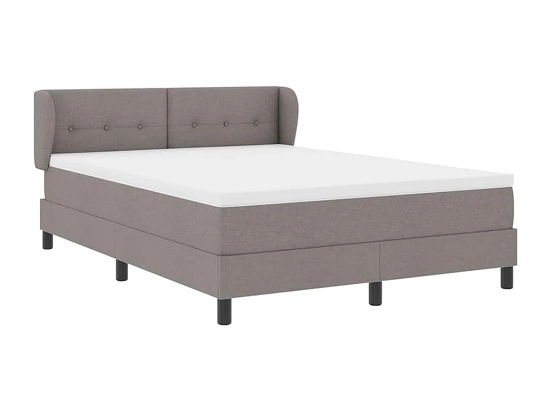 Cadre de lit avec matelas Taupe 140 x 190 cm tissu