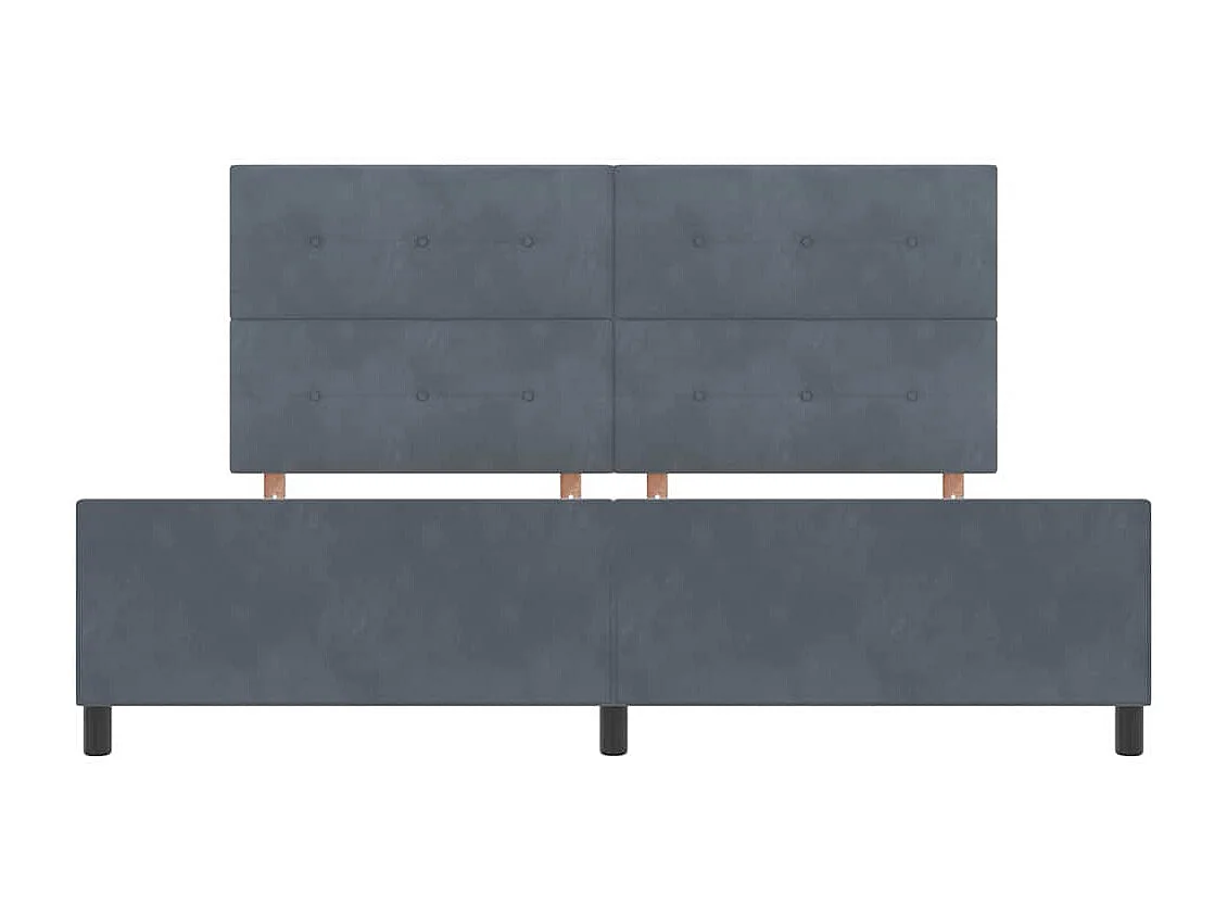 Bedframe met hoofdeinde Donkergrijs 200 x 200 cm Fluweel