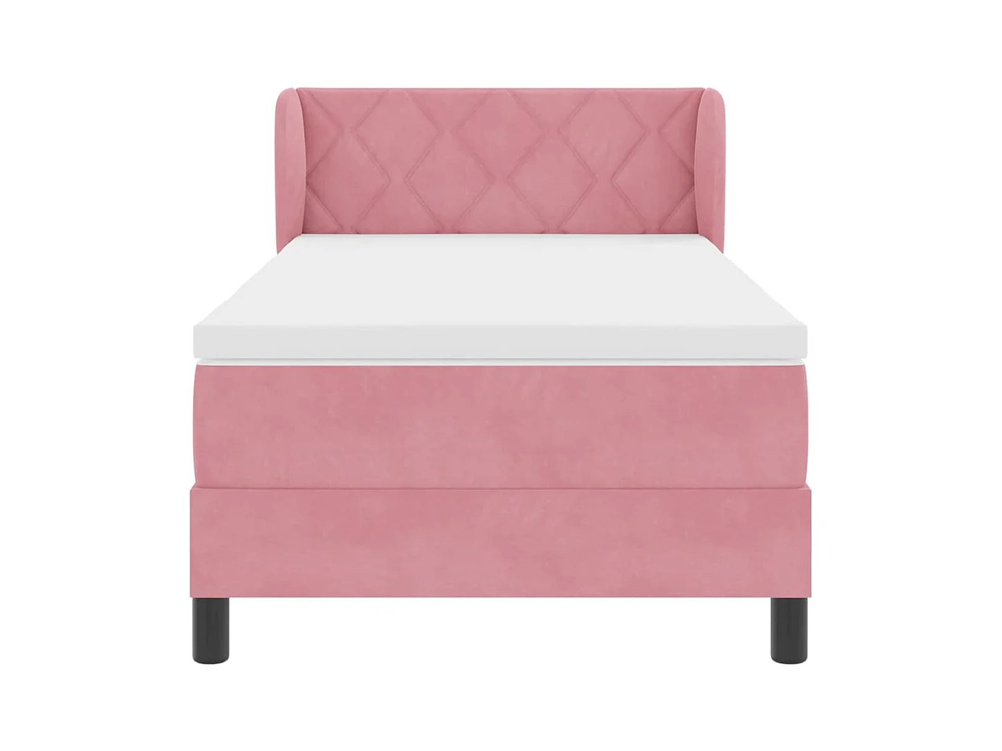 Cama con Somier y Colchón Gris Oscuro 80x200 cm Terciopelo Rosa