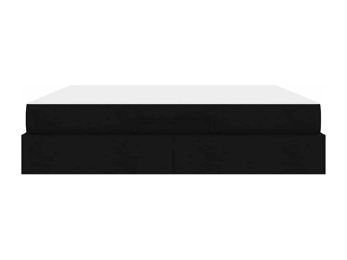 Cadre de lit avec stockage Noir 180 x 200 cm tissu