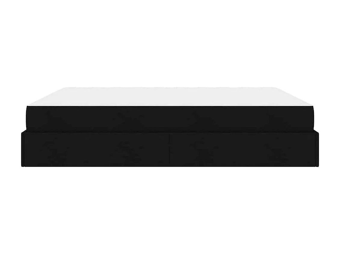 Cadre de lit avec stockage Noir 180 x 200 cm tissu