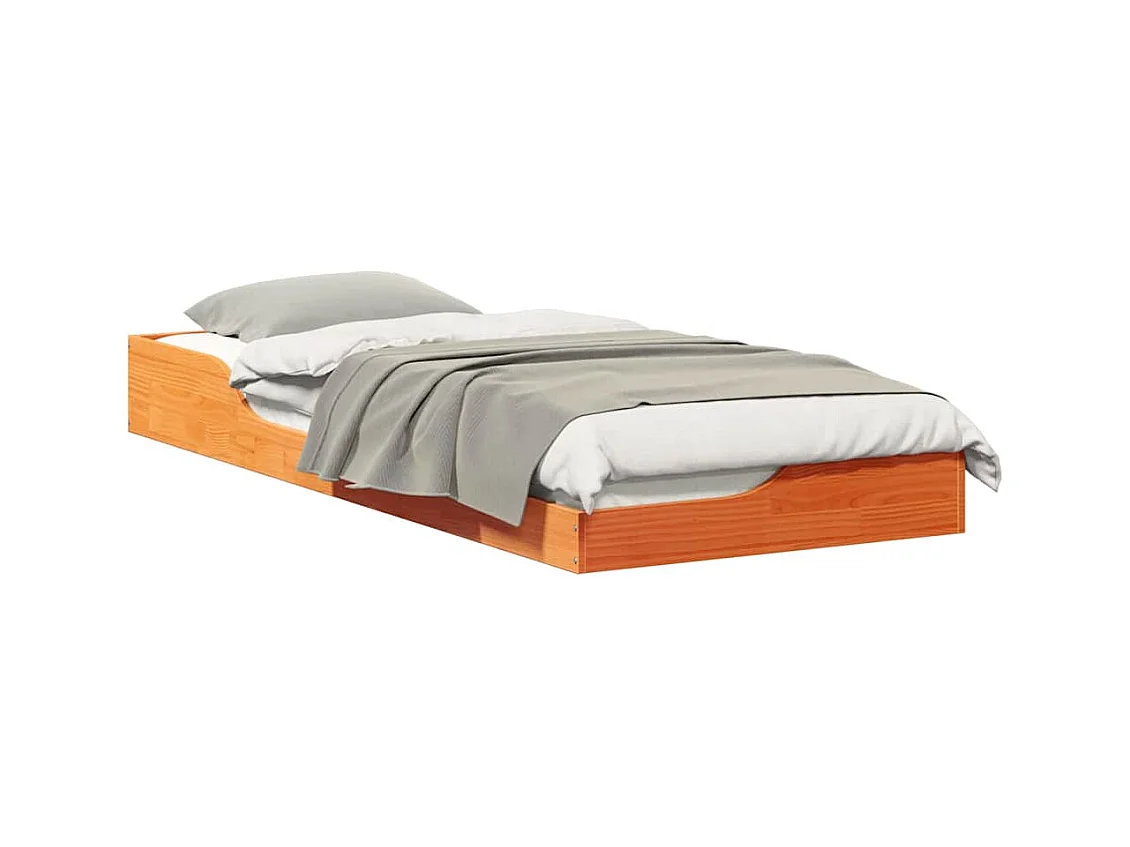 Cadre de lit surélevé Marron cire 80 x 220 cm