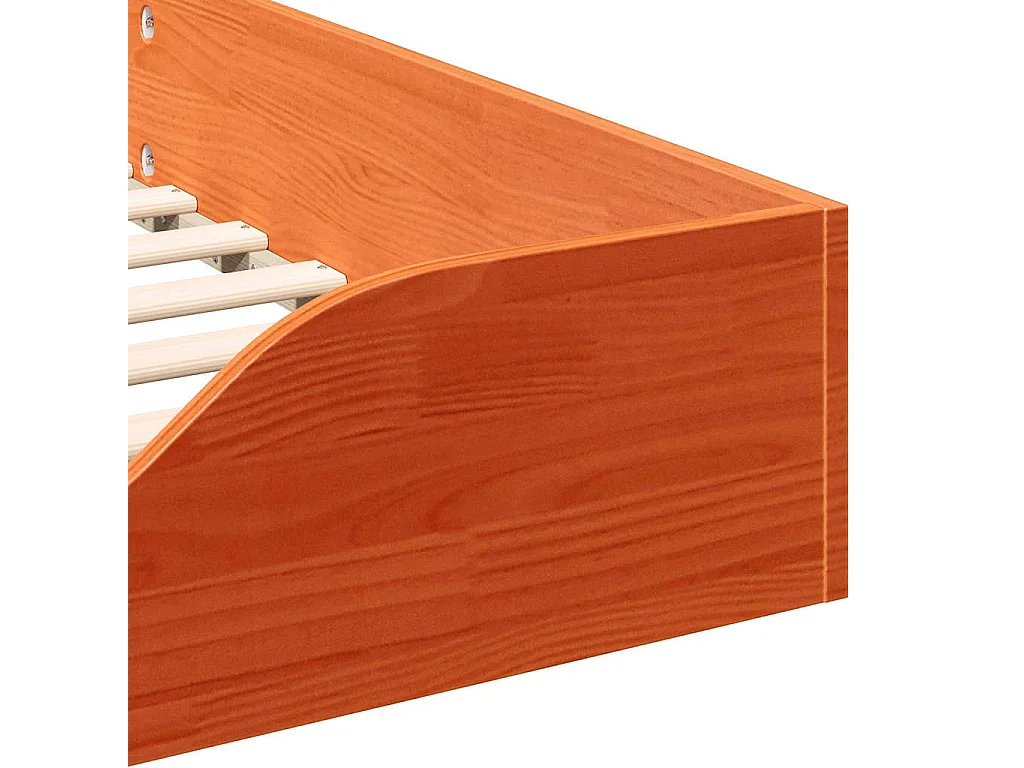 Cadre de lit surélevé Marron cire 80 x 220 cm