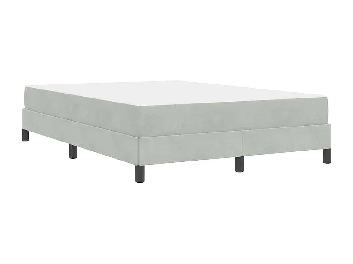 Cadre de lit avec matelas Gris clair 140 x 190 cm Velours