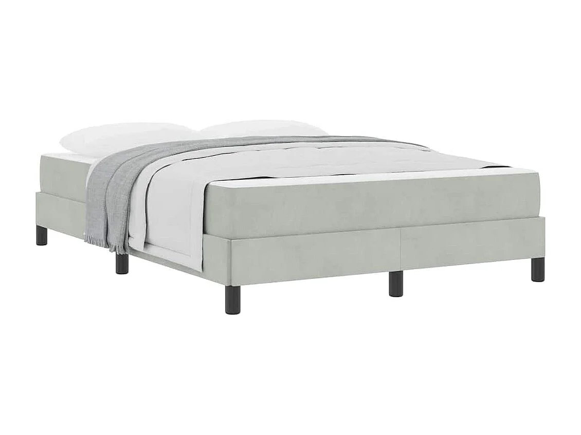 Boxspringbed met matras Lichtgrijs 140 x 190 cm Fluweel