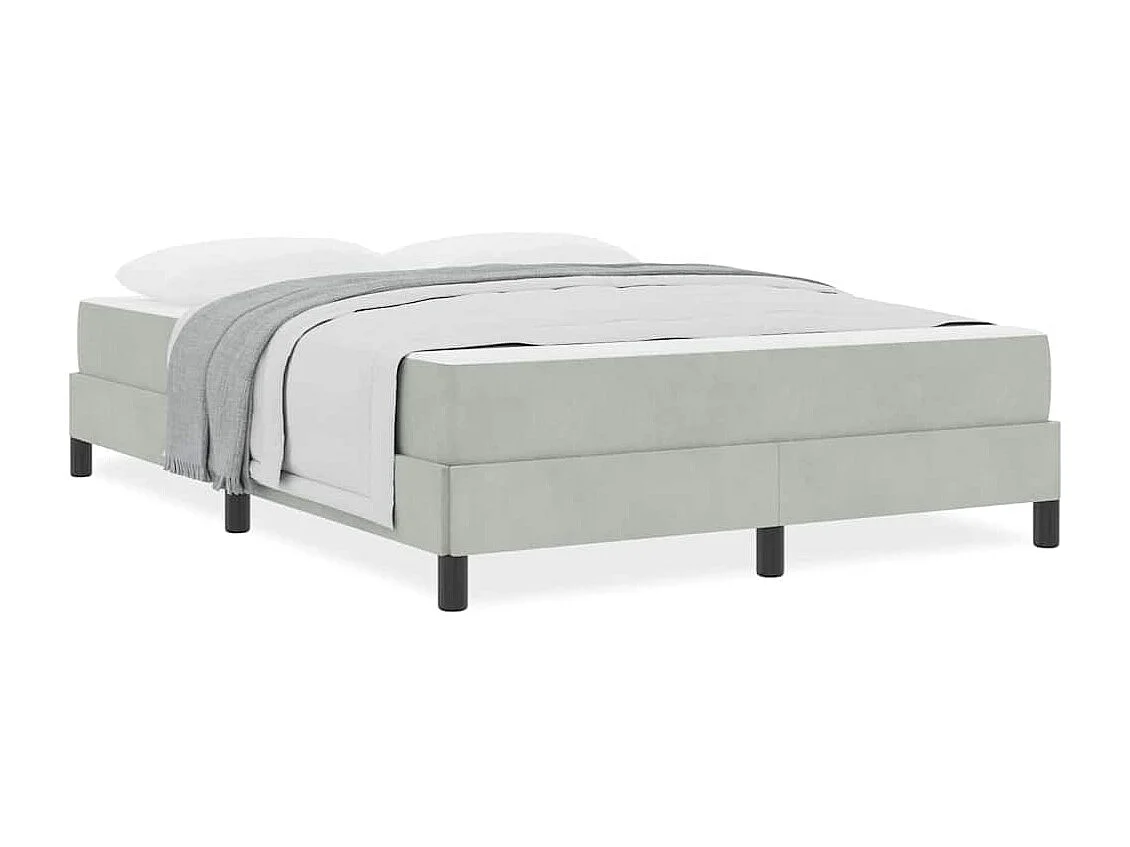 Boxspringbed met matras Lichtgrijs 140 x 190 cm Fluweel