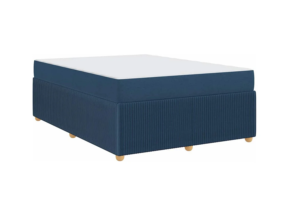 Cadre de lit avec matelas avec matelas Bleu 160 x 200 cm tissu